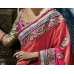 Enchanting Magenta Colored Embroidered Faux Georgette Saree